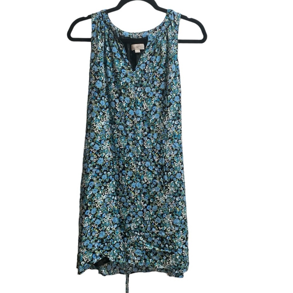 Loft Floral Dress, size MP, Greens/Blues‎